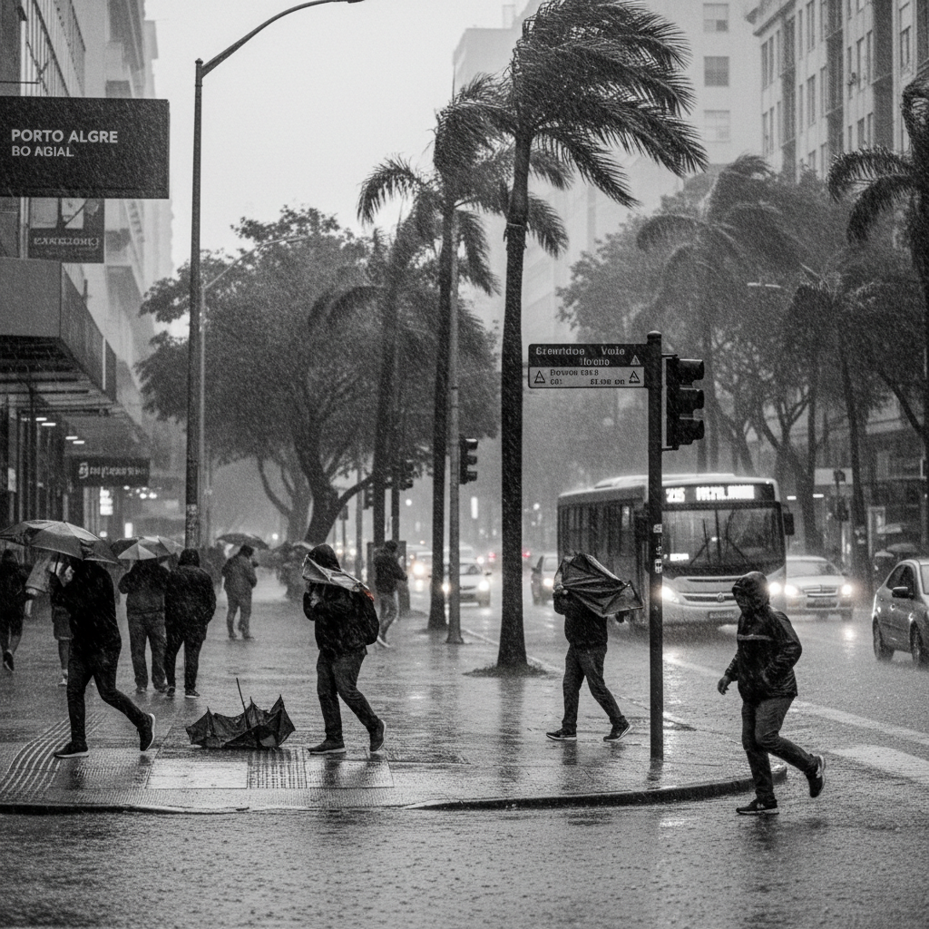 Porto Alegre em alerta: Defesa Civil prevê tempestade com vento forte