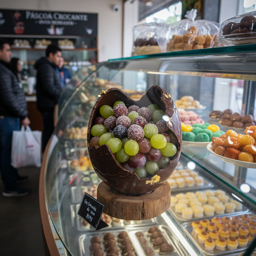Ovo de Páscoa com Uva Crocante Vira Sensação em Chapecó