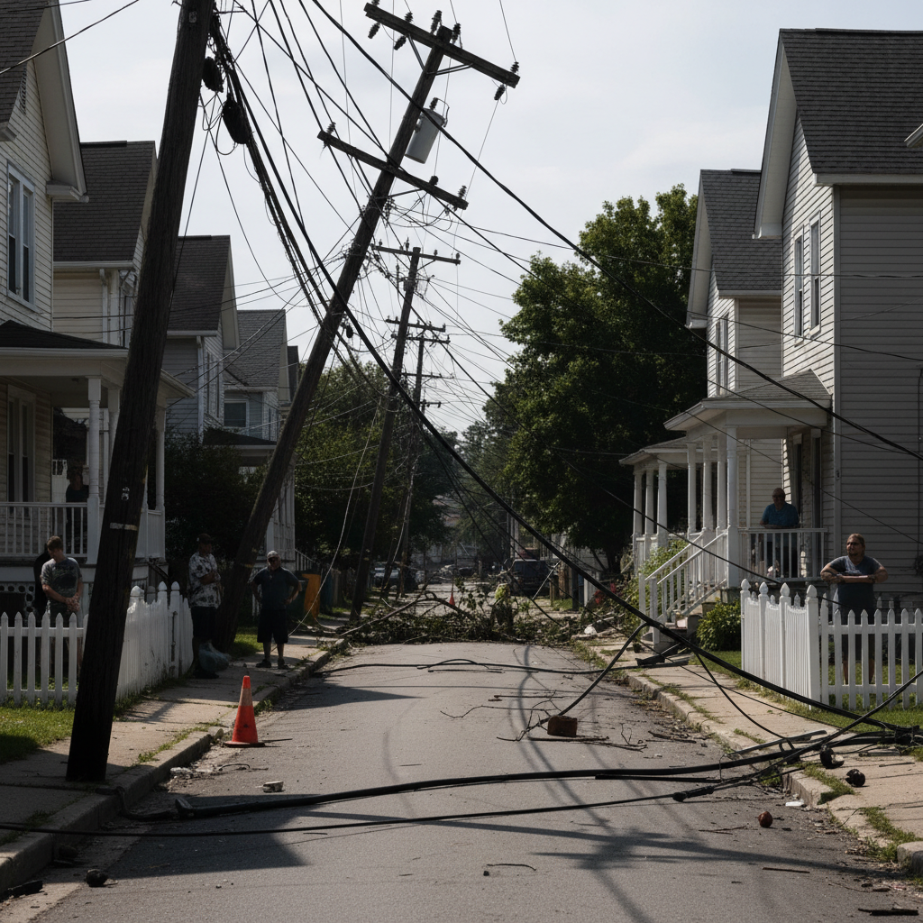 Fios arrebentados em Brusque: Moradora cobra solução na rua Guilherme Strecker