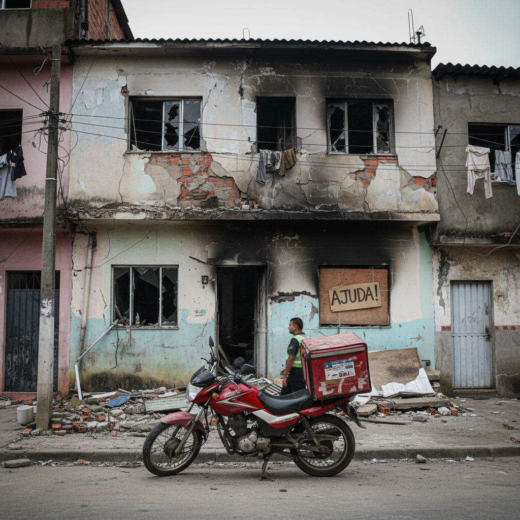 Motoboys destroem casa de cliente que ameaçou com facão em Joinville