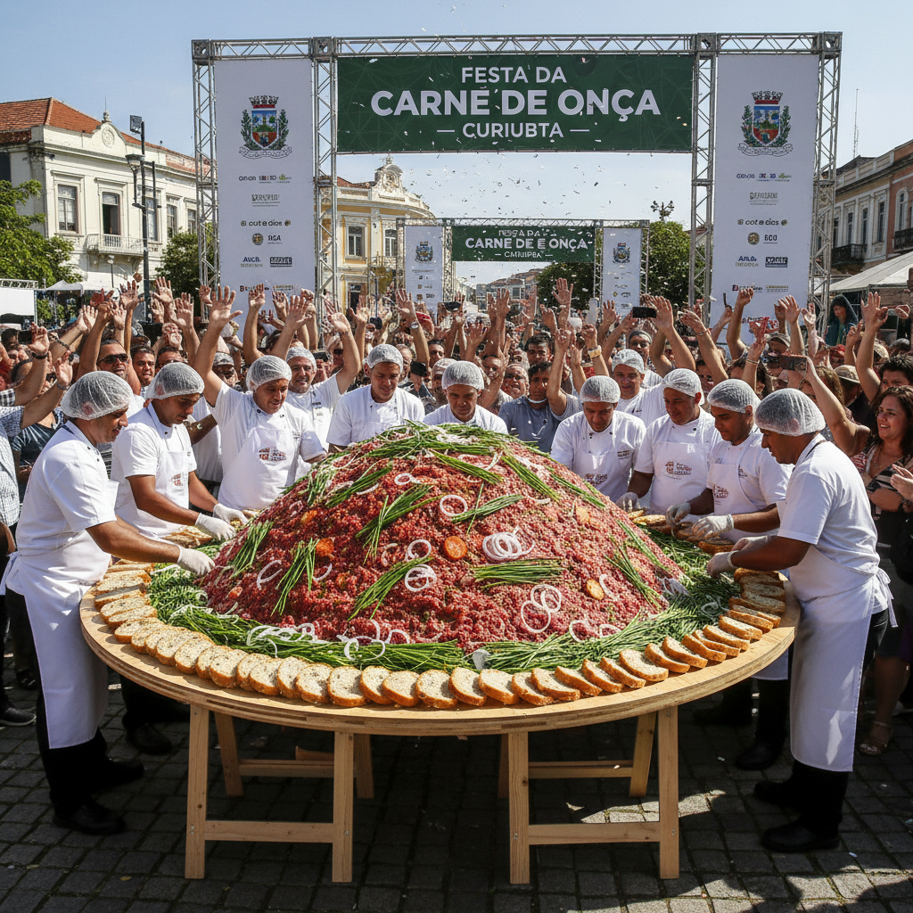 Curitiba celebra 333 anos com a maior carne de onça do mundo