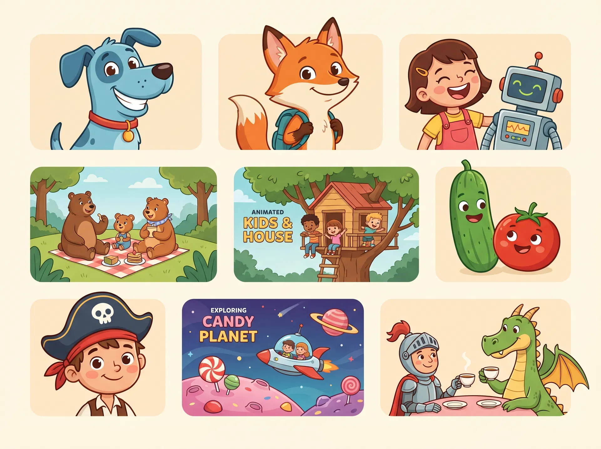 Wholesome animated content available on FAM