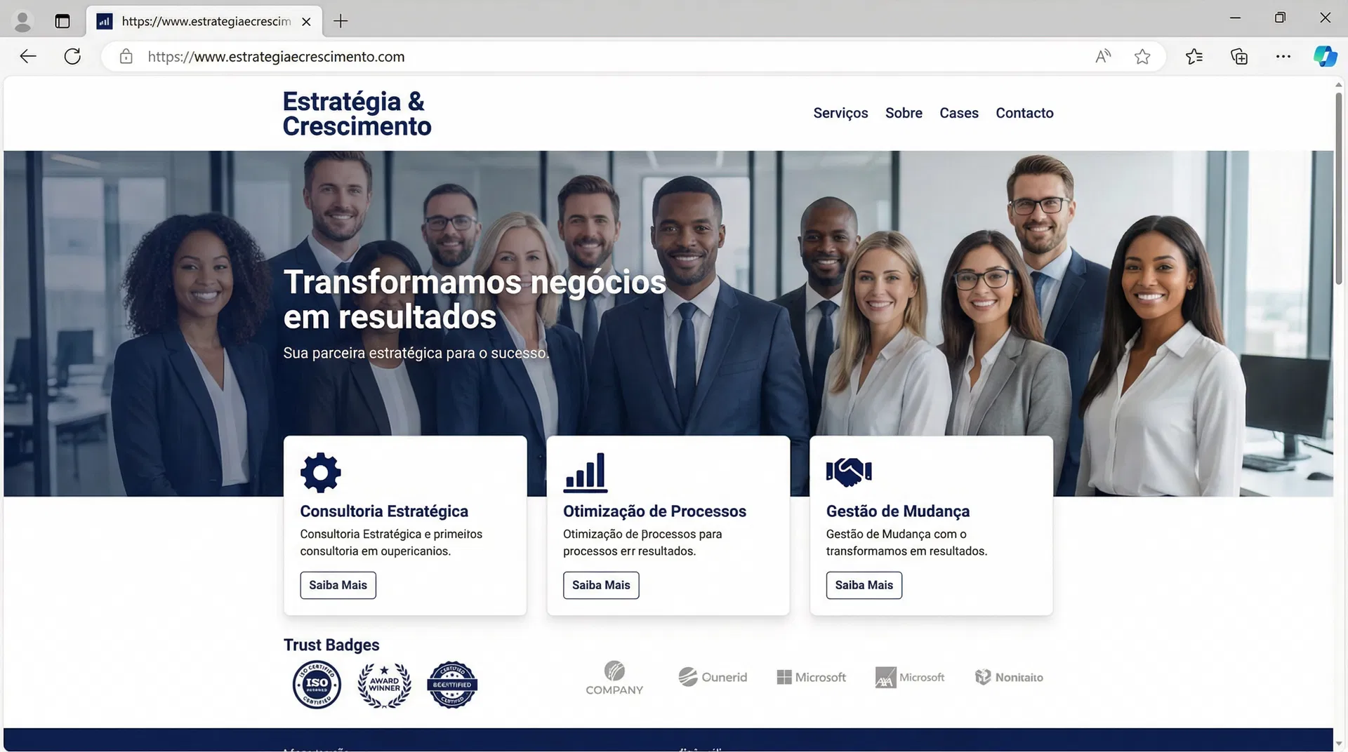 Exemplo de site: Consultoria