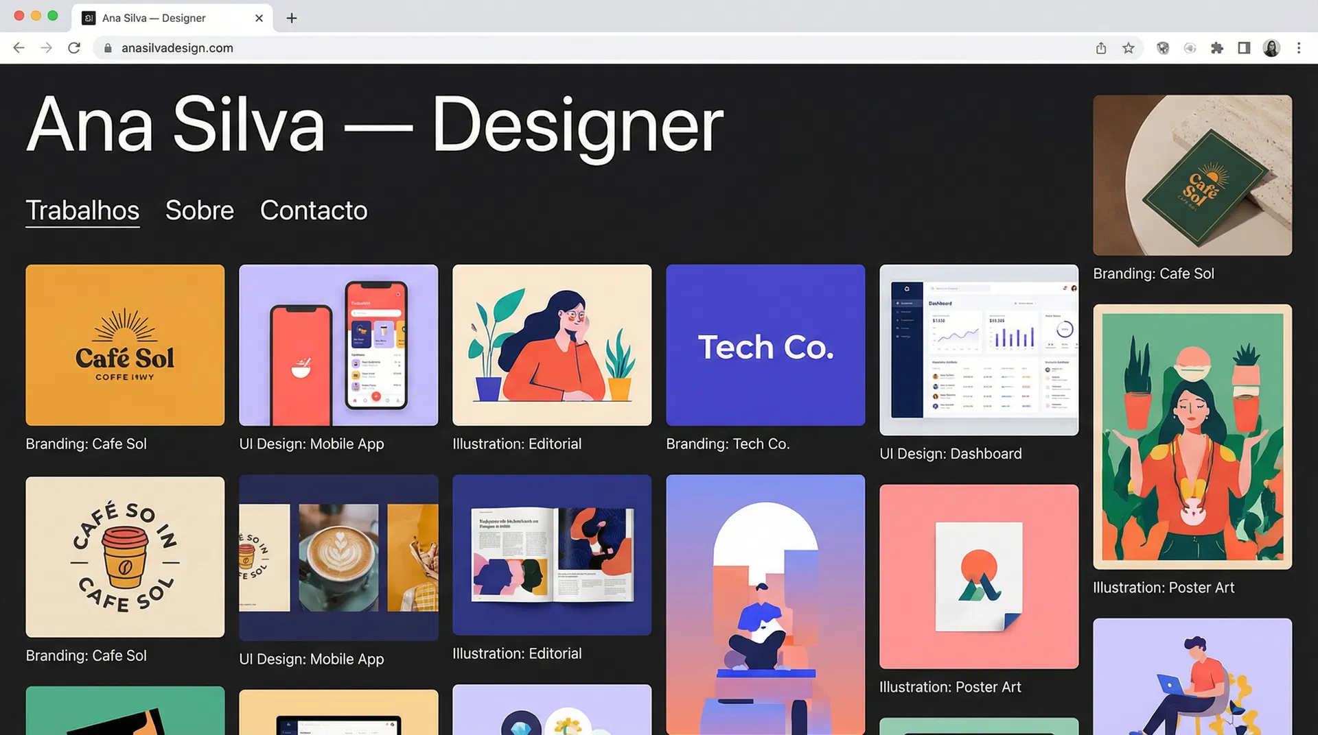 Exemplo de site: Portfólio