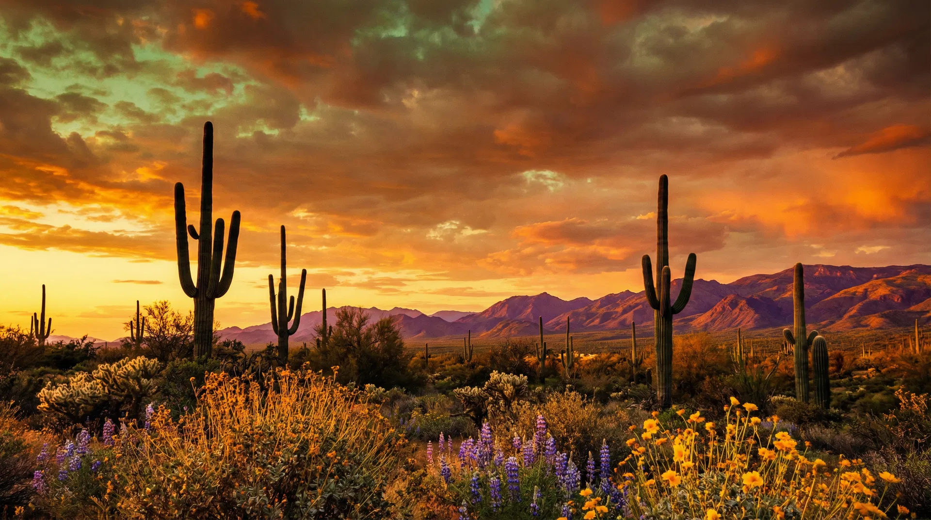 Arizona desert sunset