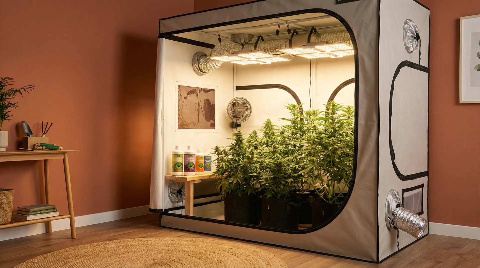 Professional home grow tent setup