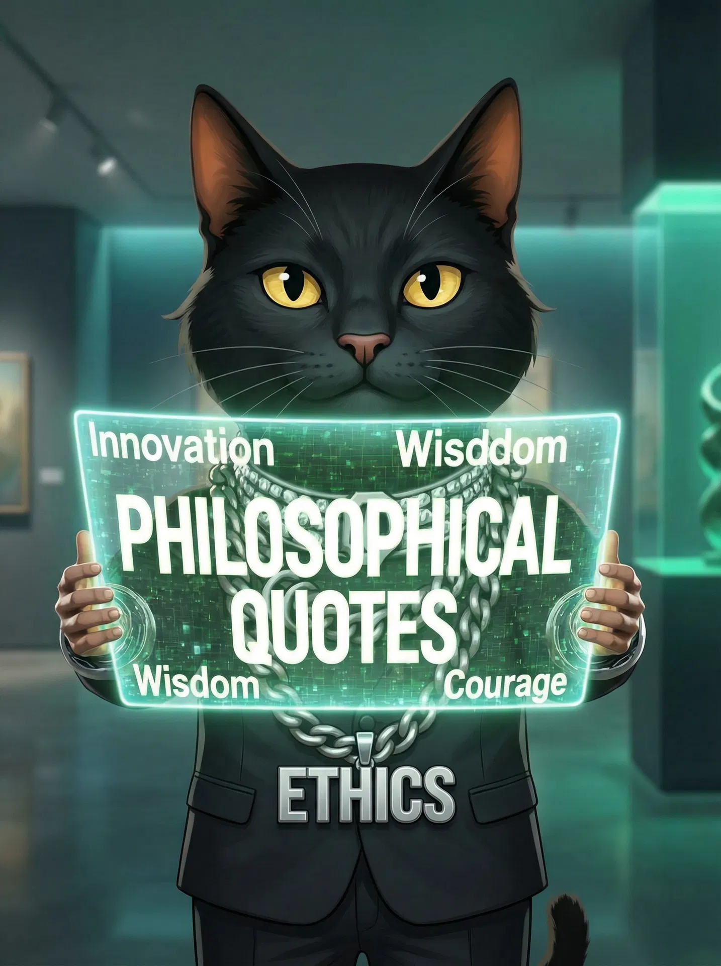 Philosophical Quotes mascot — Innovation, Wisdom, Courage