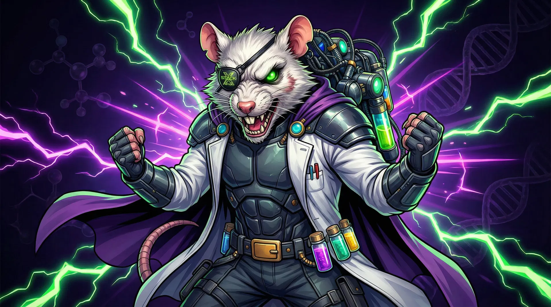 Master Pep — StackX Peptides Mascot