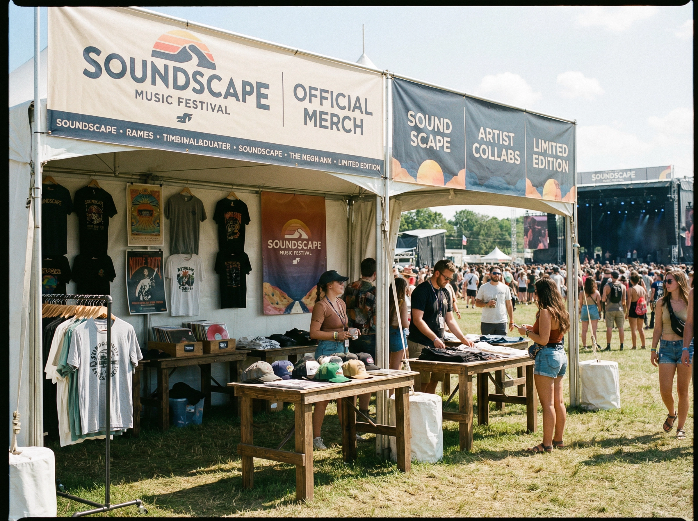EVERGREEN MUSIC FESTIVAL MERCHANDISE TENT