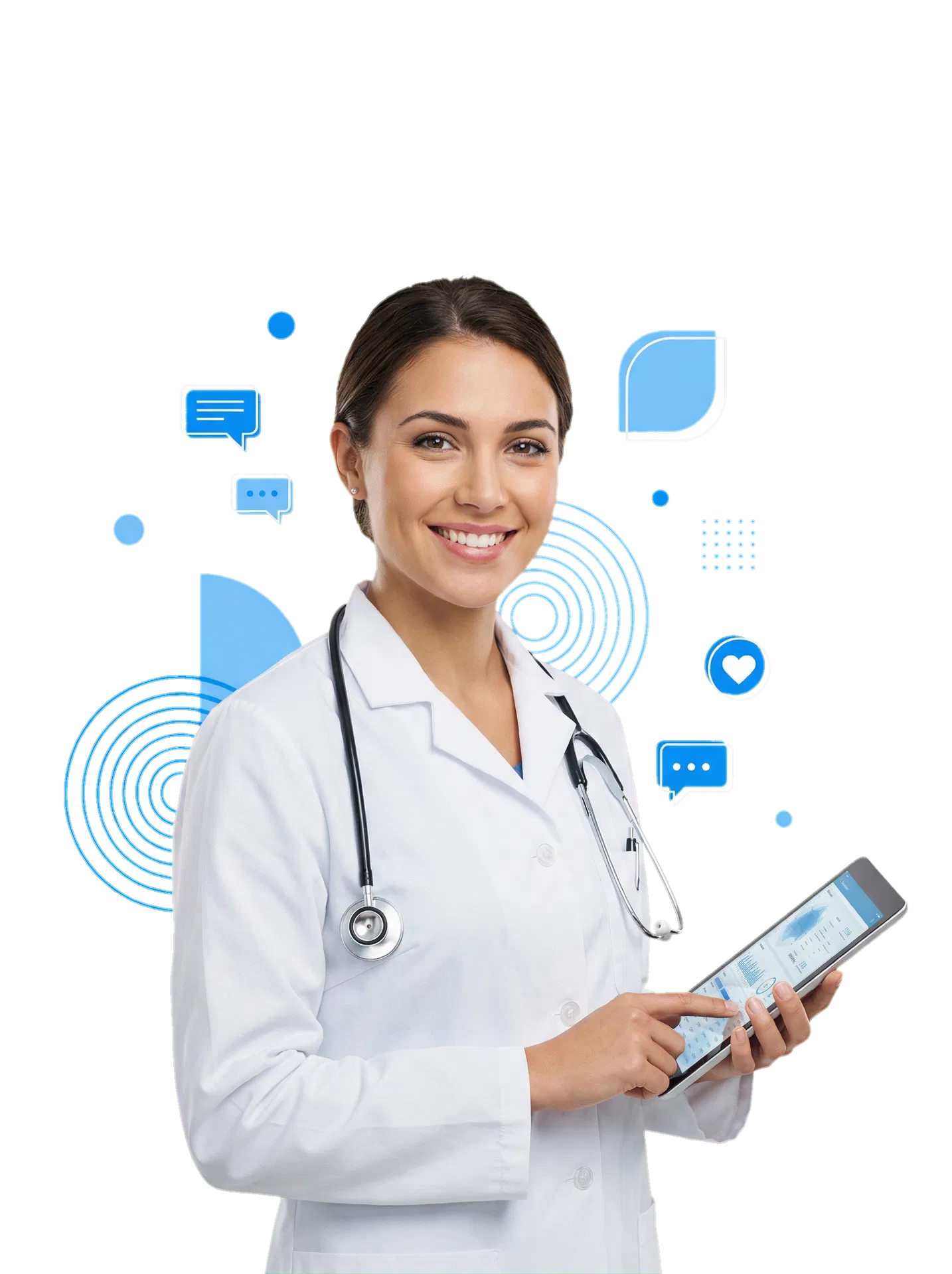 Médica usando Dr. IA Copilot