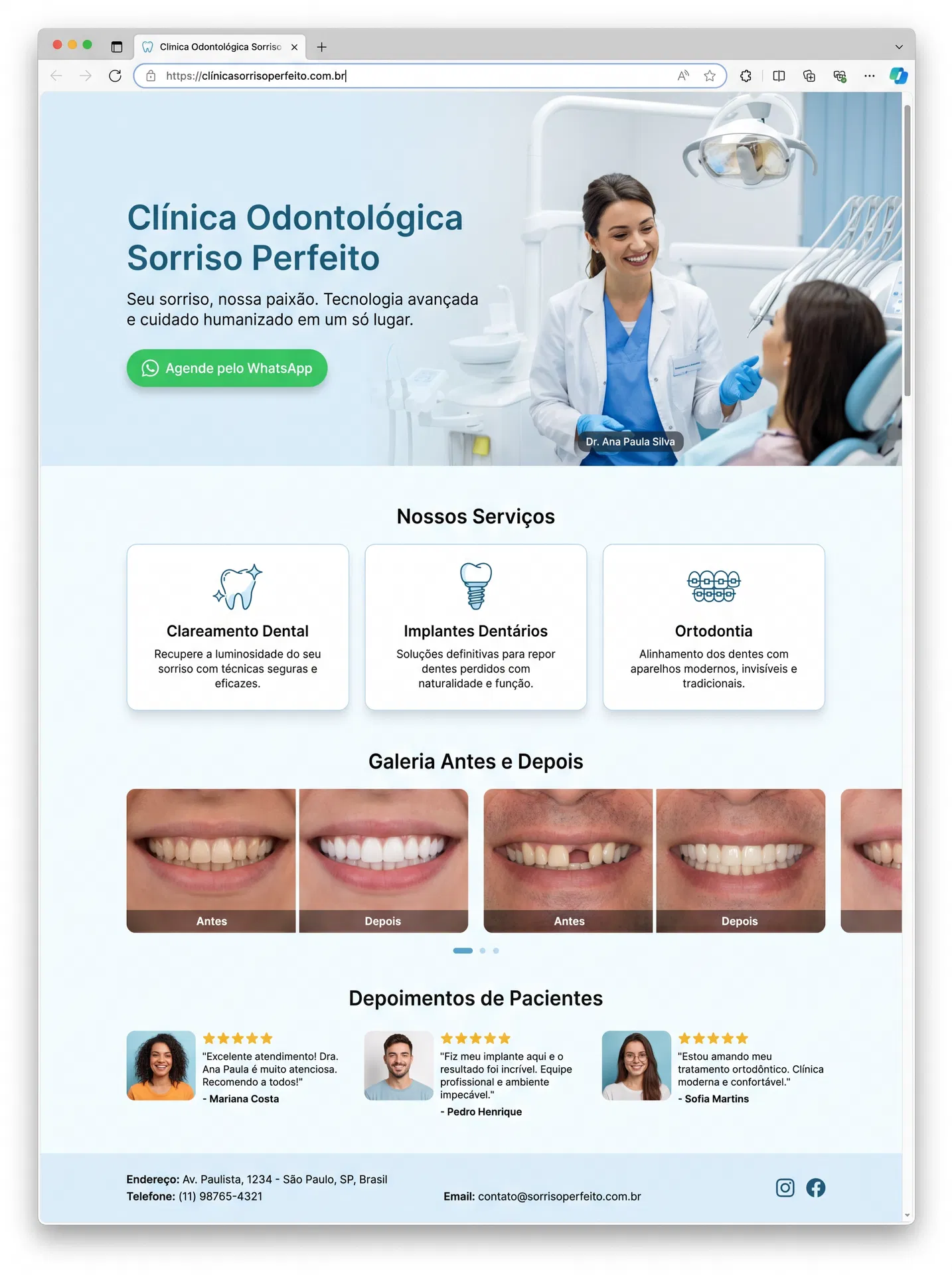 Landing page para Dentista