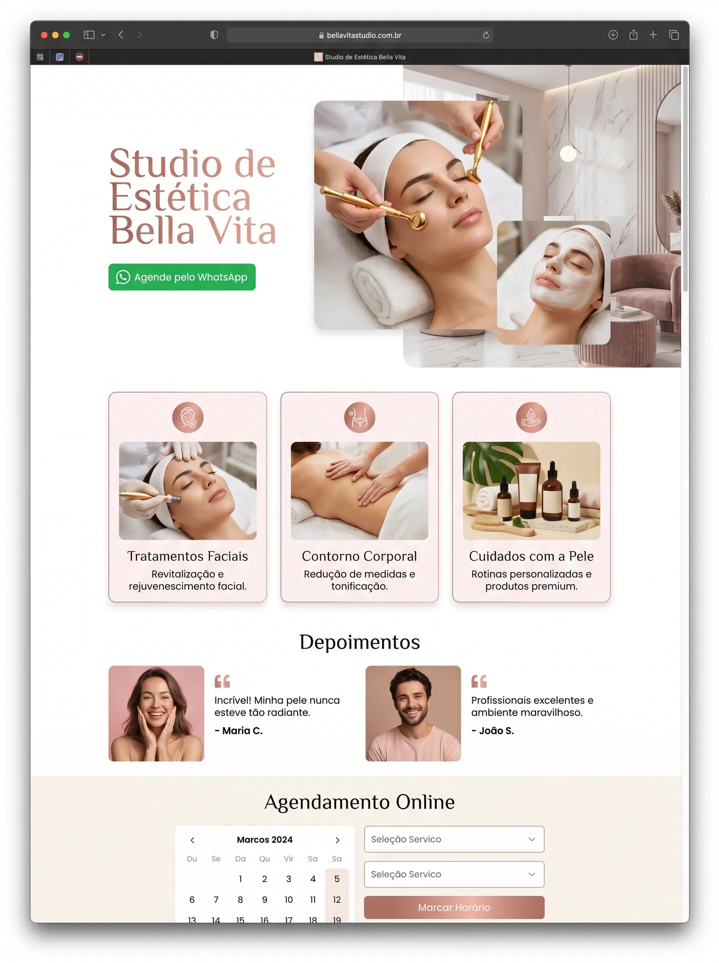 Landing page para Estética