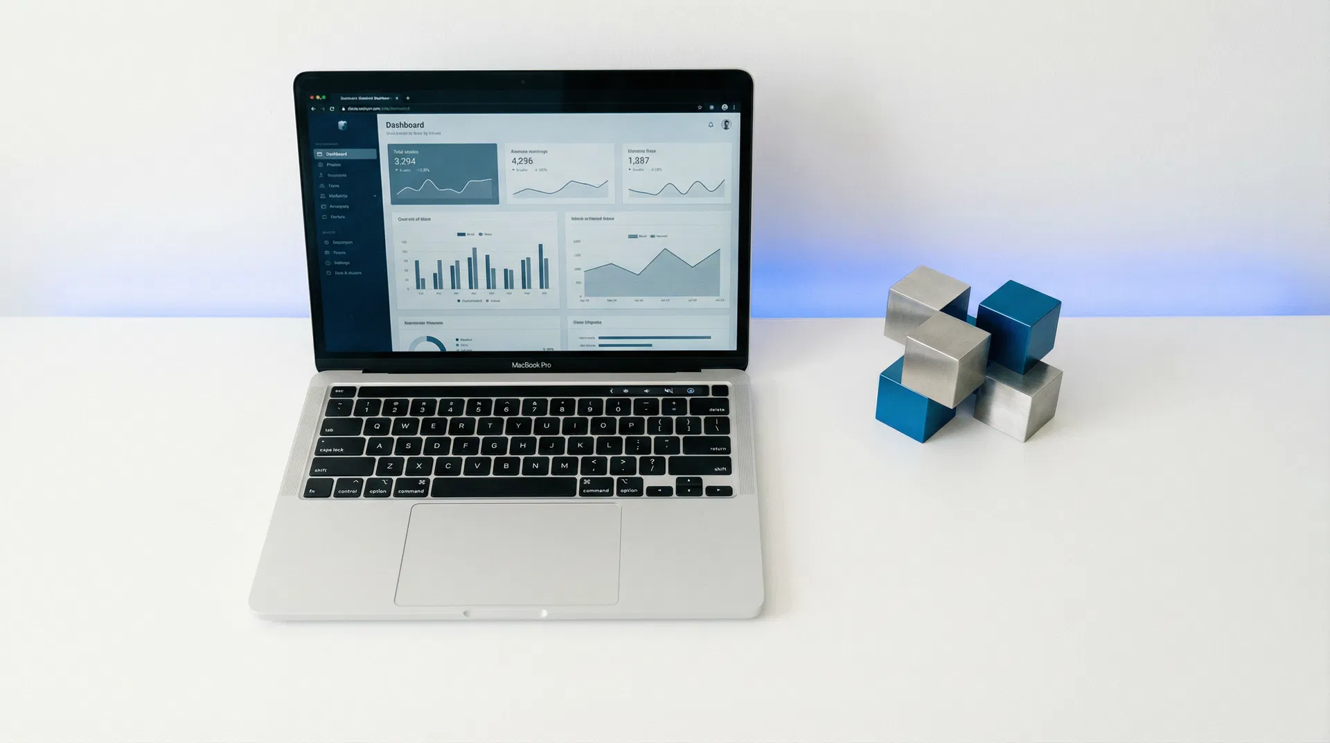 Interface de software minimalista representando produtos Micro SaaS da Blue Labs