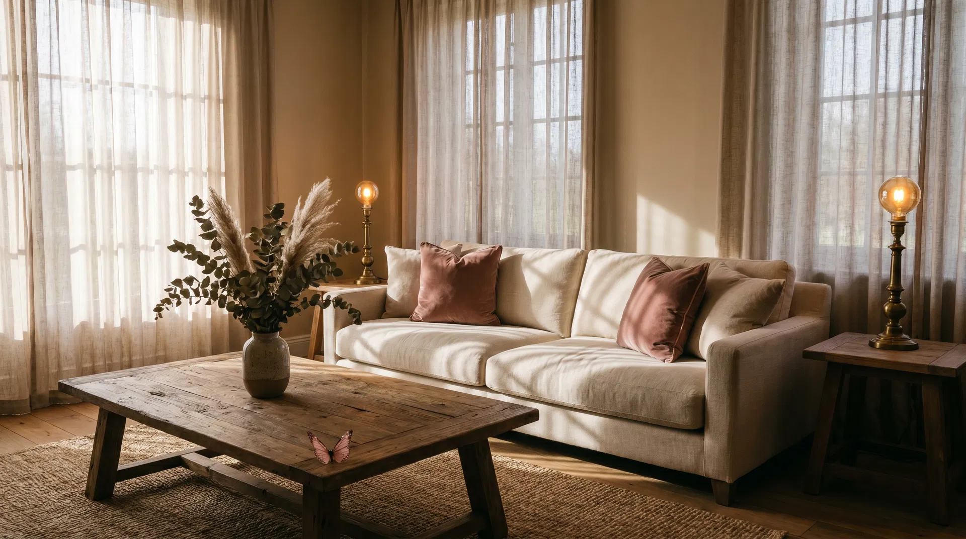 Elegantly cleaned and styled living room
