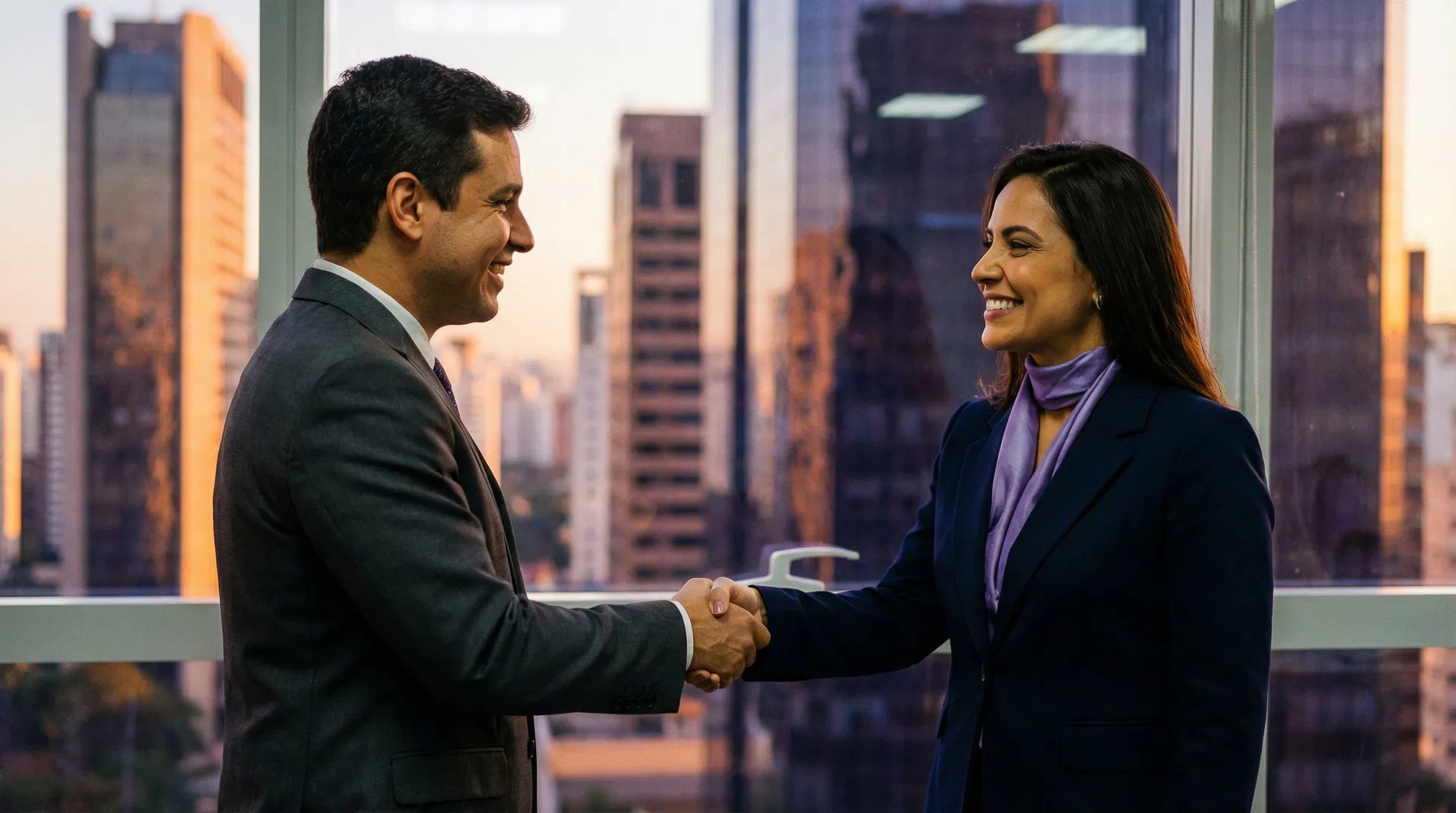 Parceria estratégica entre empresários brasileiros — reunião de negócios de alto nível