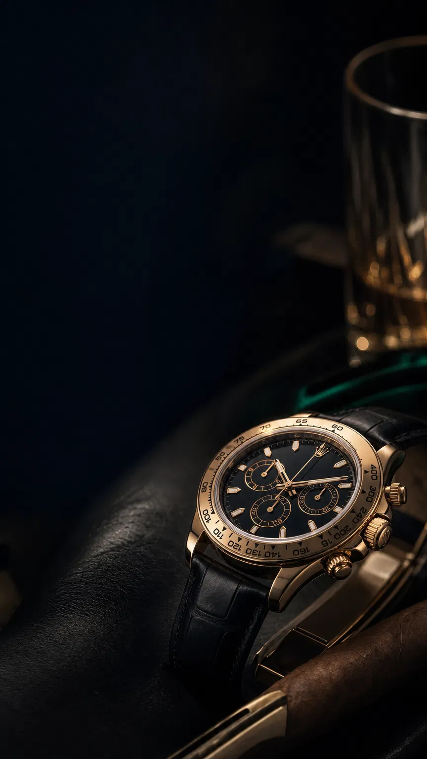 Reloj de alta gama en presentación editorial Brauer