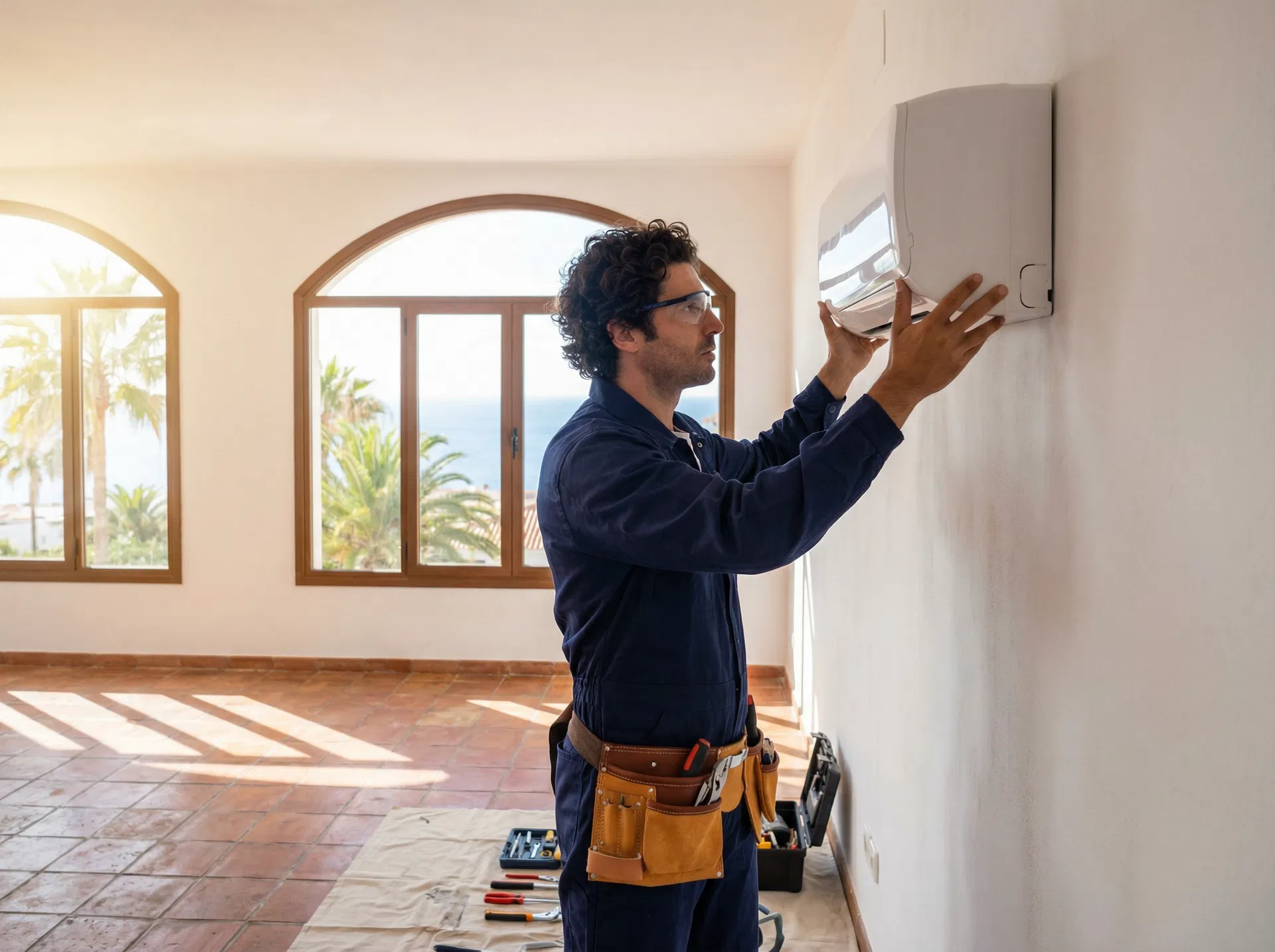 Professional tradesperson at work