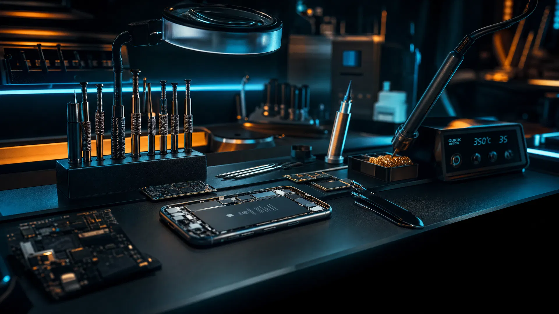 Professional device repair workshop