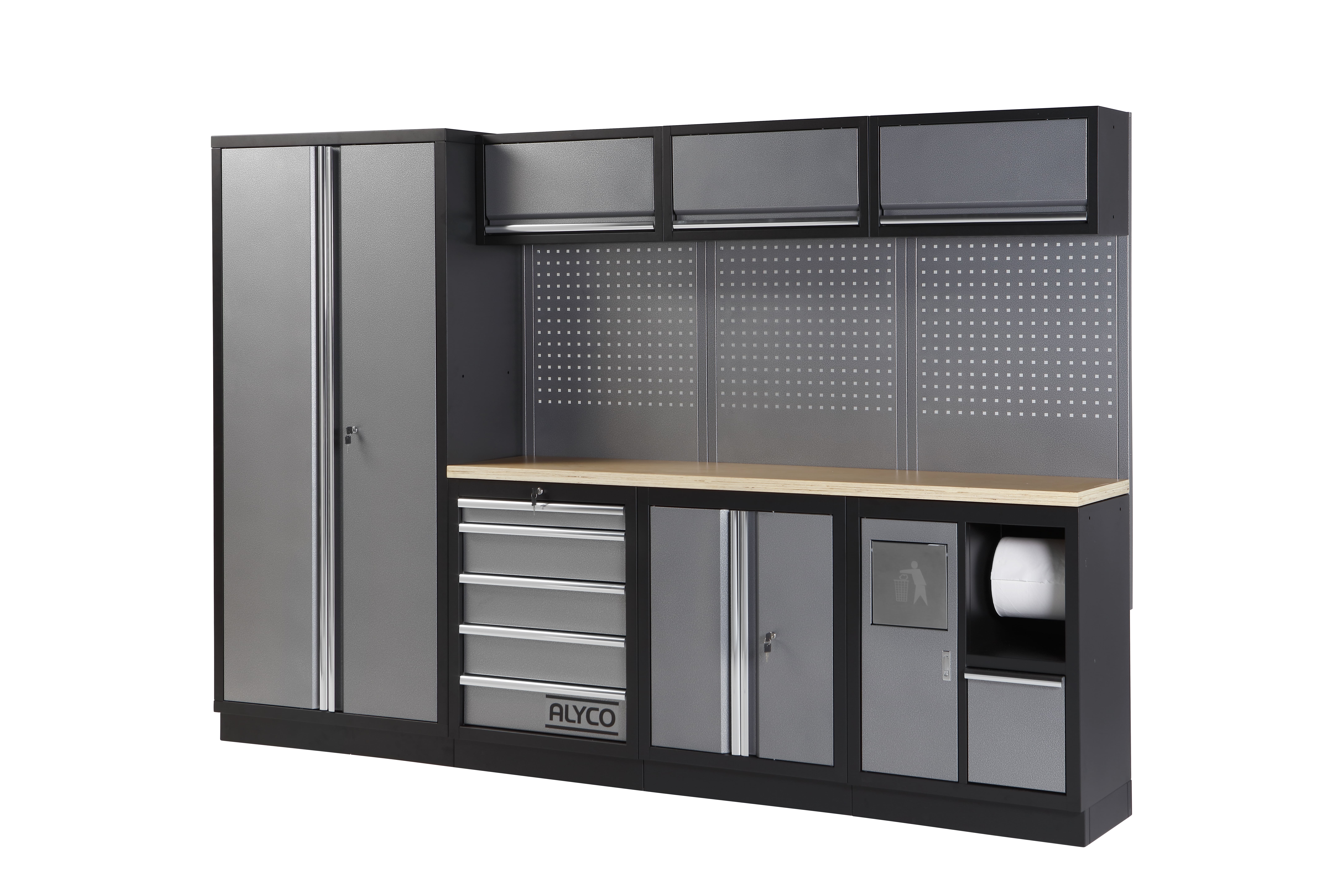 ENSEMBLE D’ATELIER DE 4 MODULES AVEC PLAN DE TRAVAIL FIXE - Produit équipements d'ateliers professionnel LAM'ECA