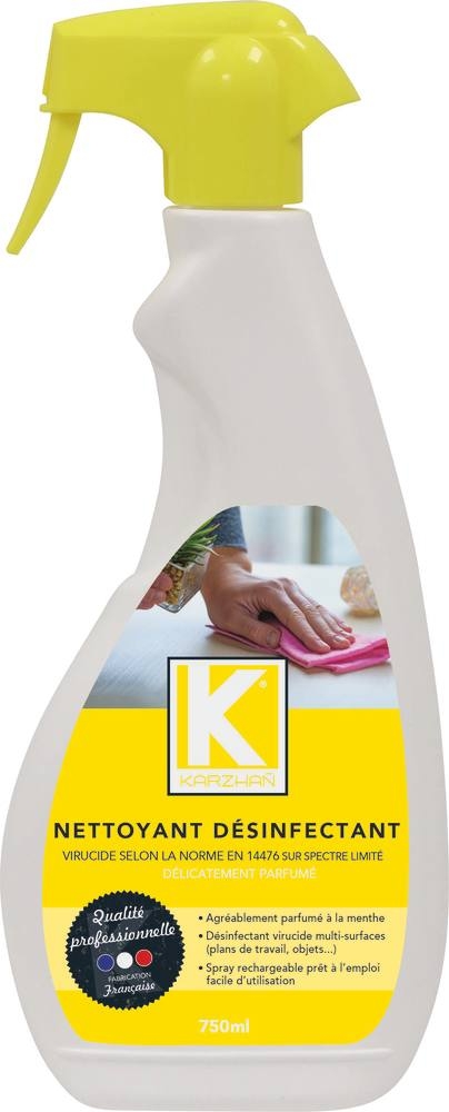 DESINFECTANT ET NETTOYANT MULTI SURFACES VIRUCIDE PARFUM MENTHE - SPRAY 750ML - Produit chimie professionnel LAM'ECA