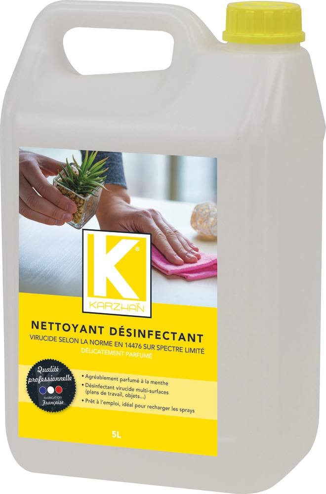 DESINFECTANT ET NETTOYANT MULTI SURFACES VIRUCIDE PARFUM MENTHE - BIDON 5L - Produit chimie professionnel LAM'ECA