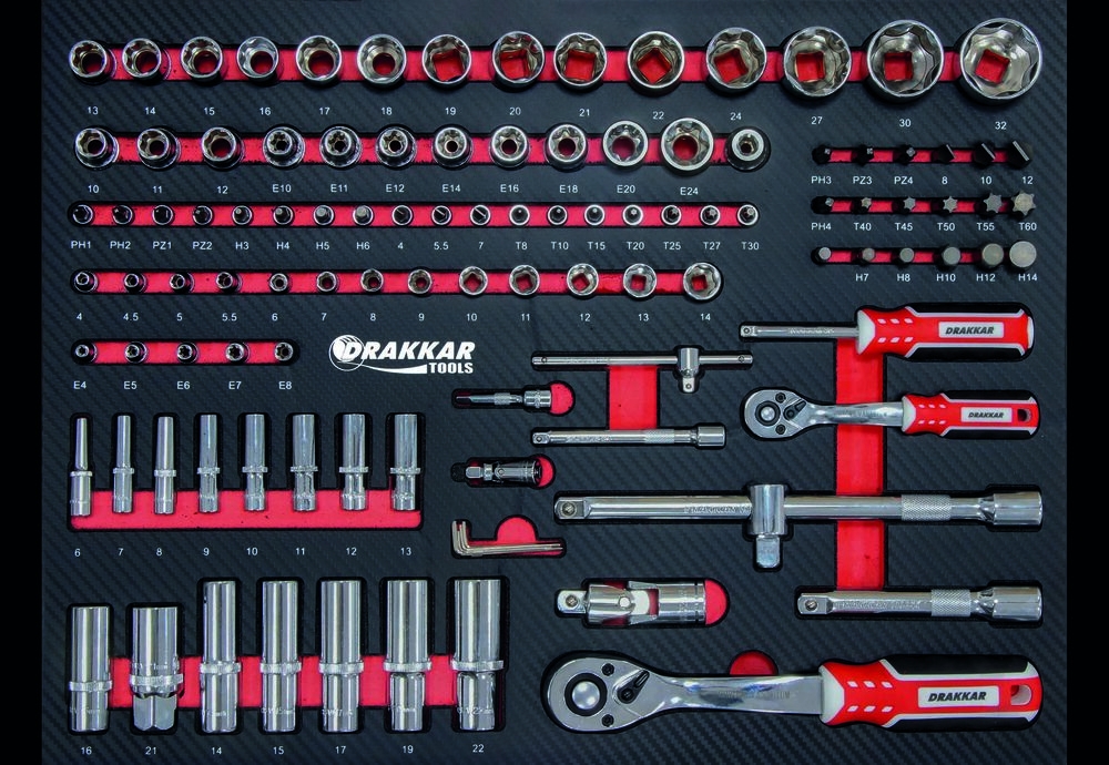 SERVANTE 7 TIROIRS 176 OUTILS FINITION CARBONE - Vignette 5
