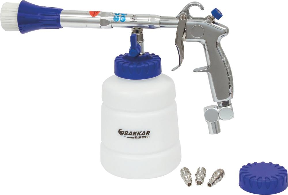 PISTOLET DE LAVAGE PNEUMATIQUE TETE ROTATIVE AVEC ROULEMENT ET GODET PVC - Produit outillage pneumatique professionnel LAM...