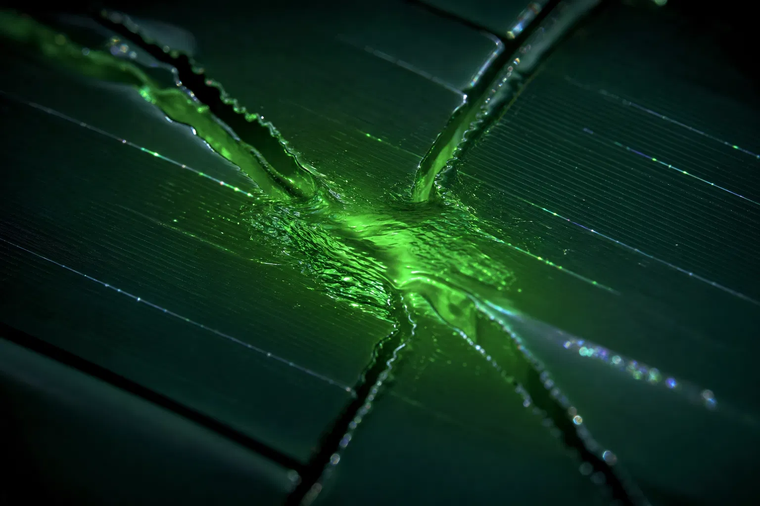 Self-healing photovoltaic surface in action