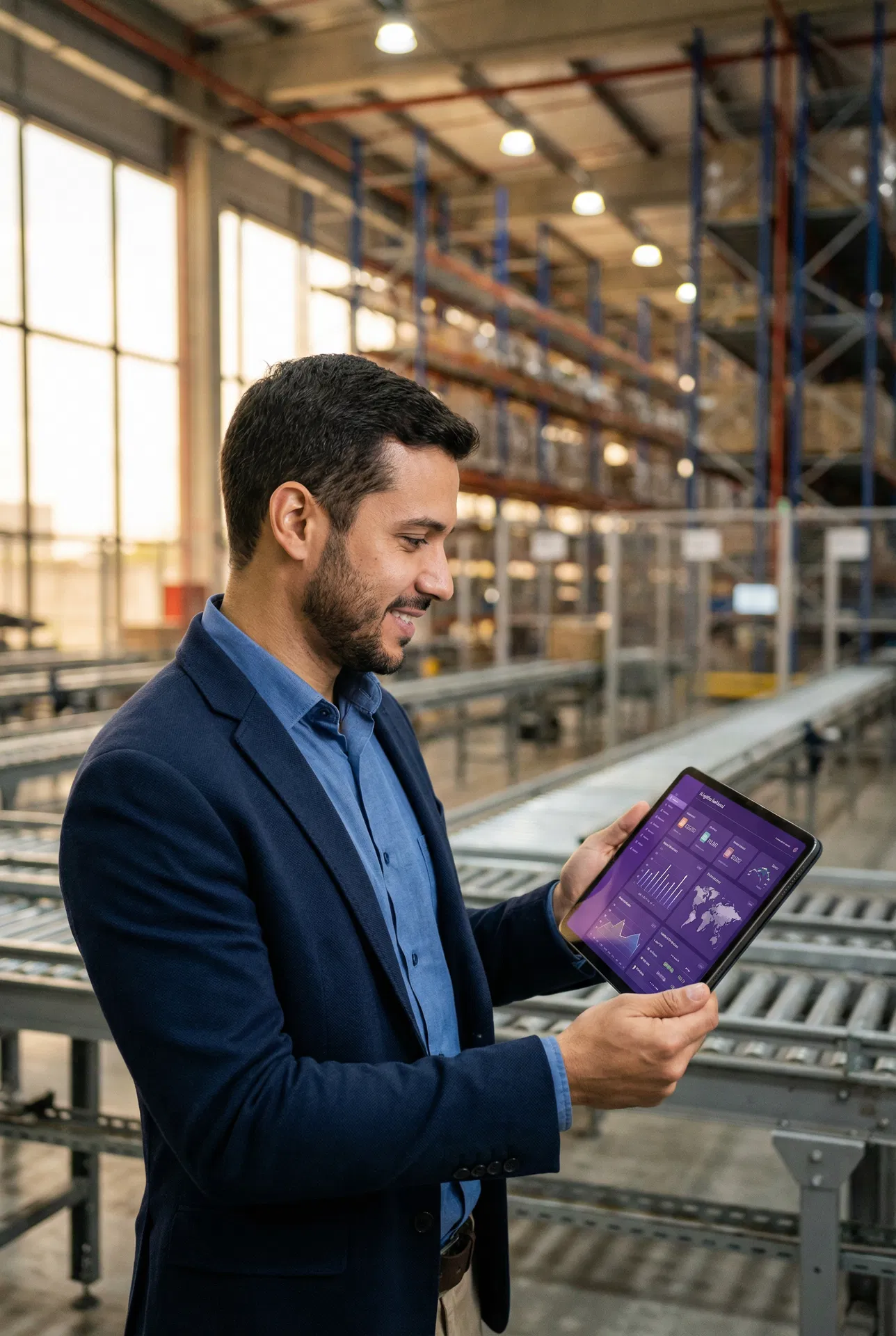 Profissional usando Hopfy no tablet