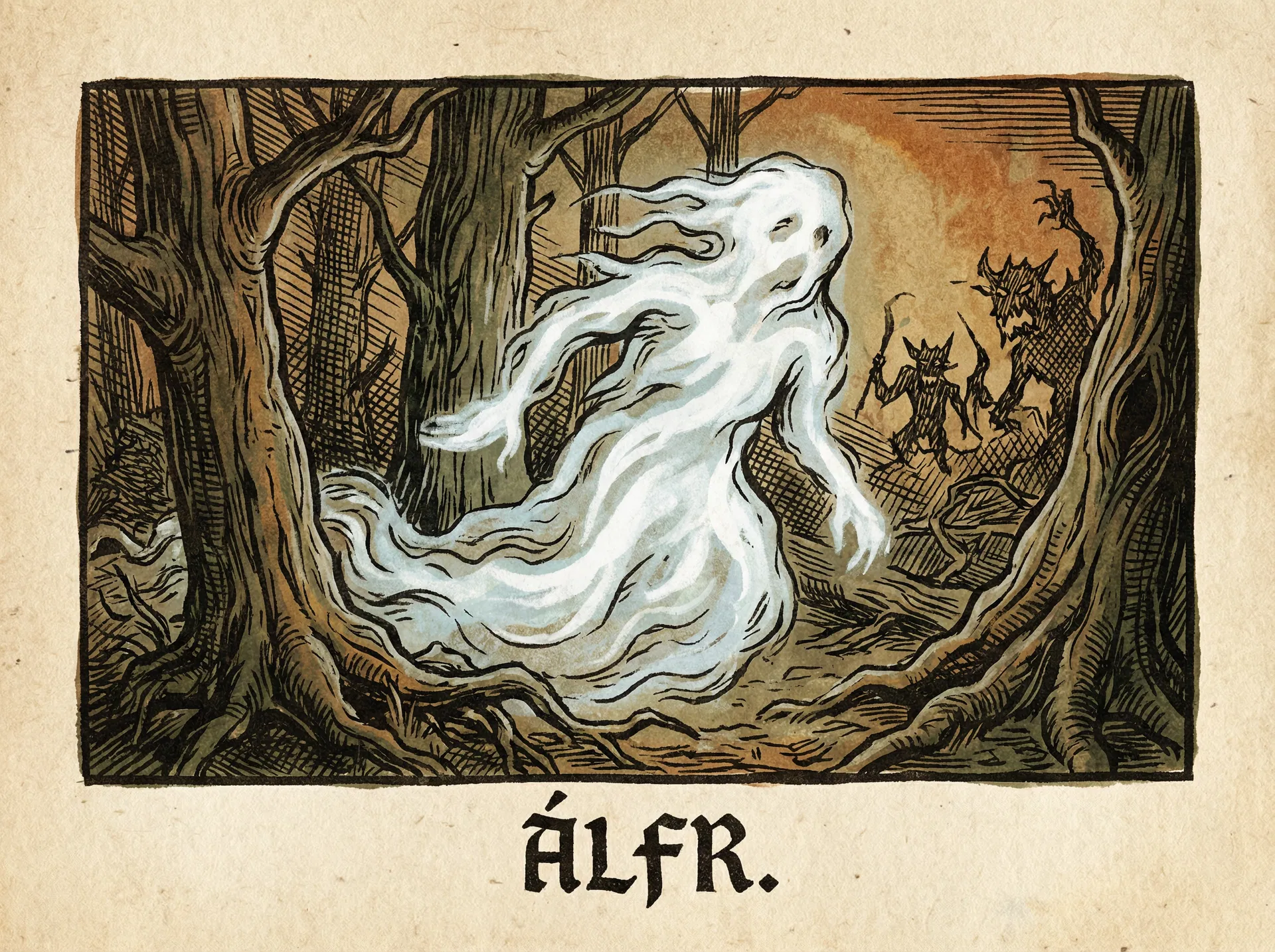 AI conceptualization of a Norse álfr spirit