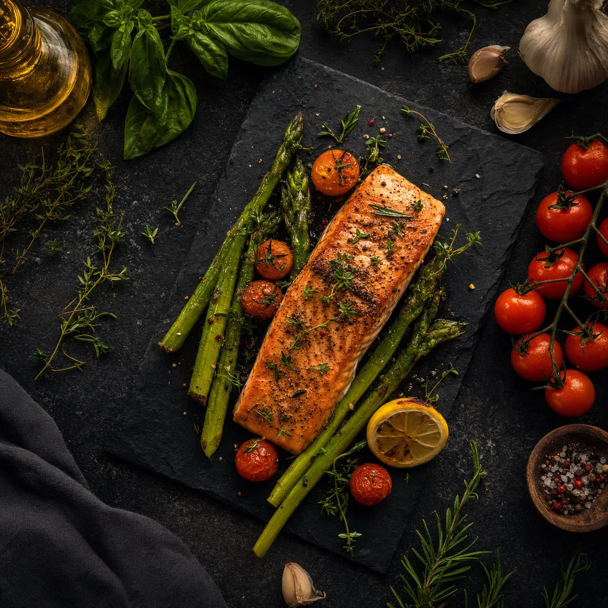 Beautifully plated salmon dish