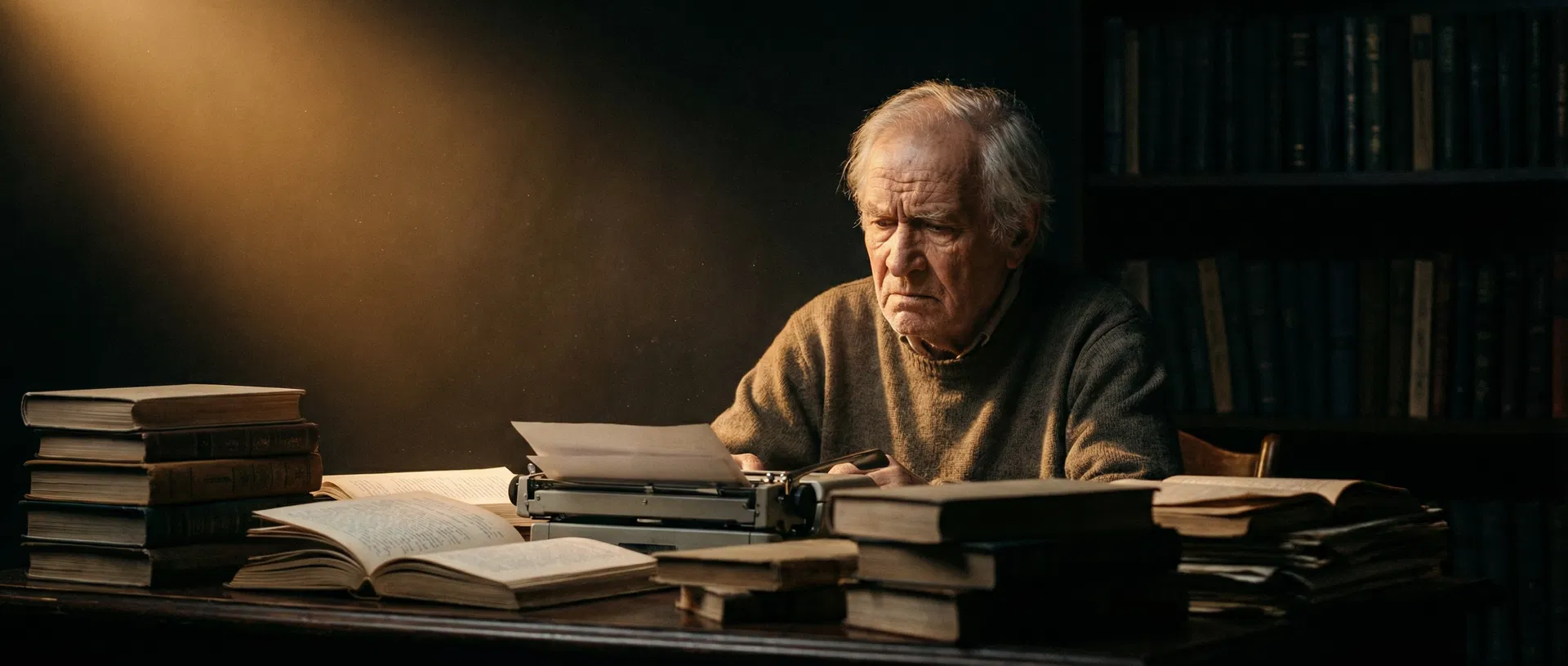 Soljenitsyne écrivant à son bureau — analyse du torrent d'informations