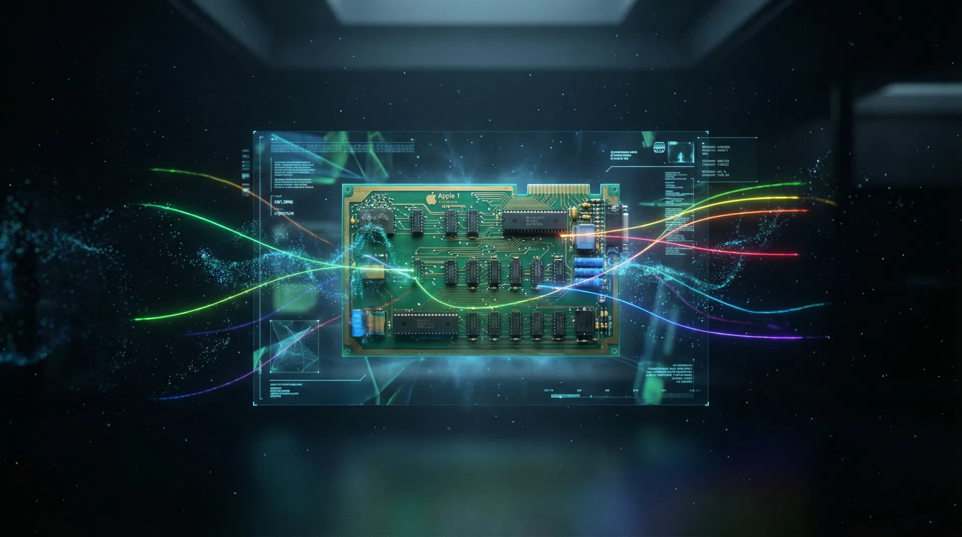 Augmented reality concept illustration for the Apple 1 AR experience