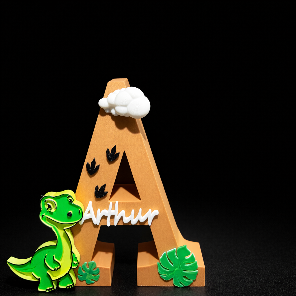 Personalized 3D Letter – Dinosaur Theme 2
