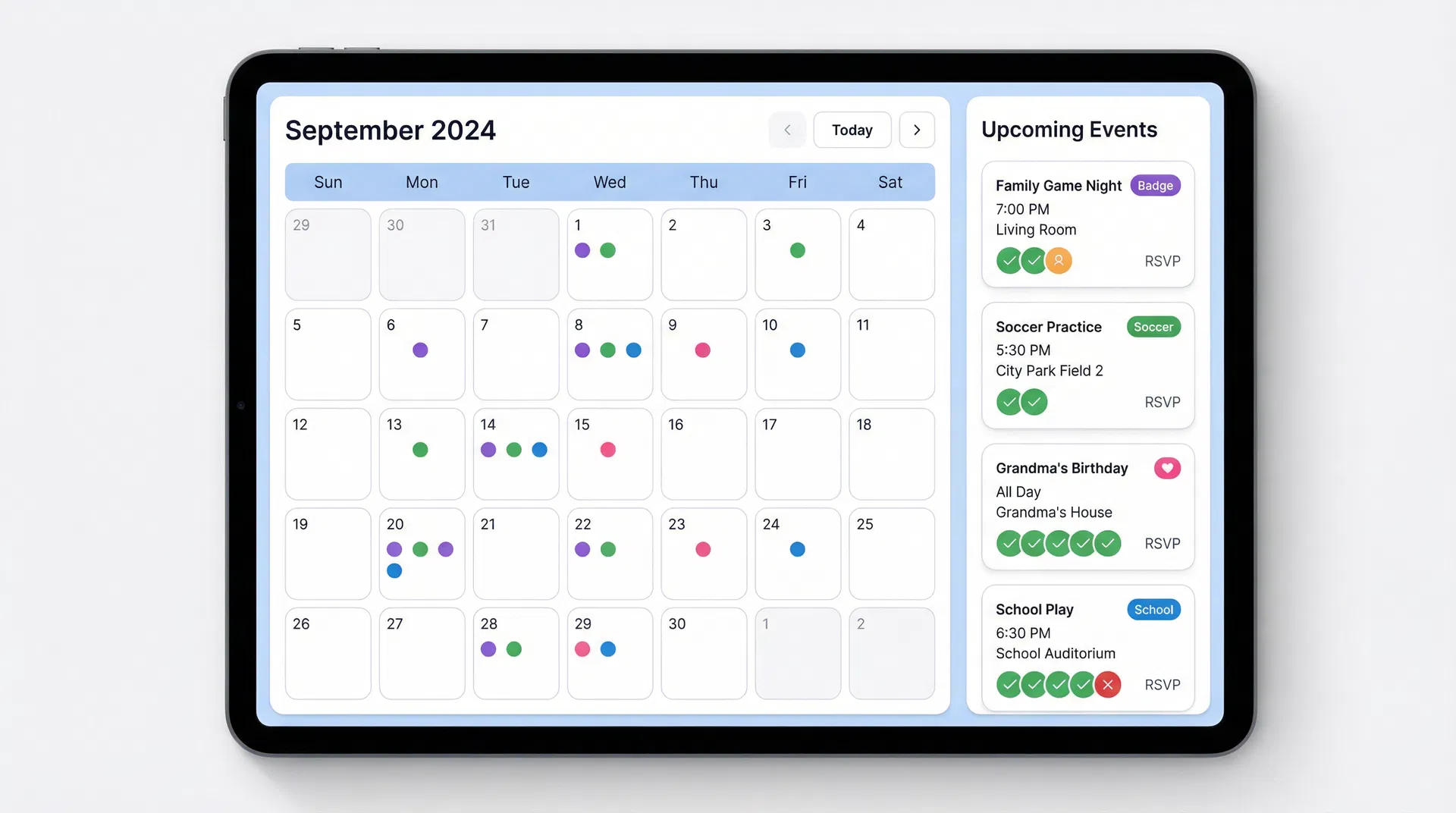 Calendar & Events View