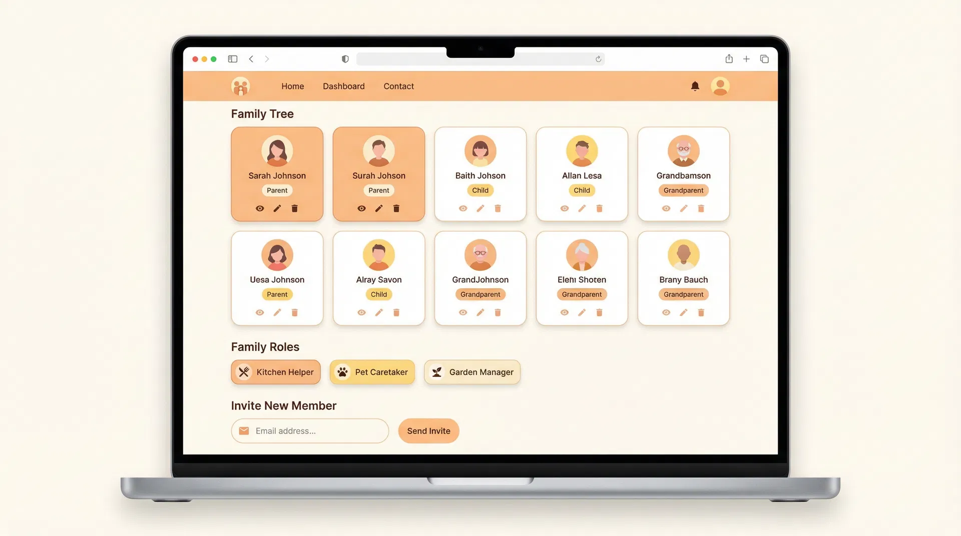 Family Management Interface