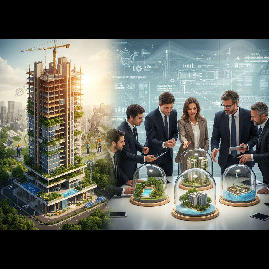 Imagem ilustrativa: Incorporadoras em 2026: Desafios da Construção Sustentável e Oportunidades em Niche Markets