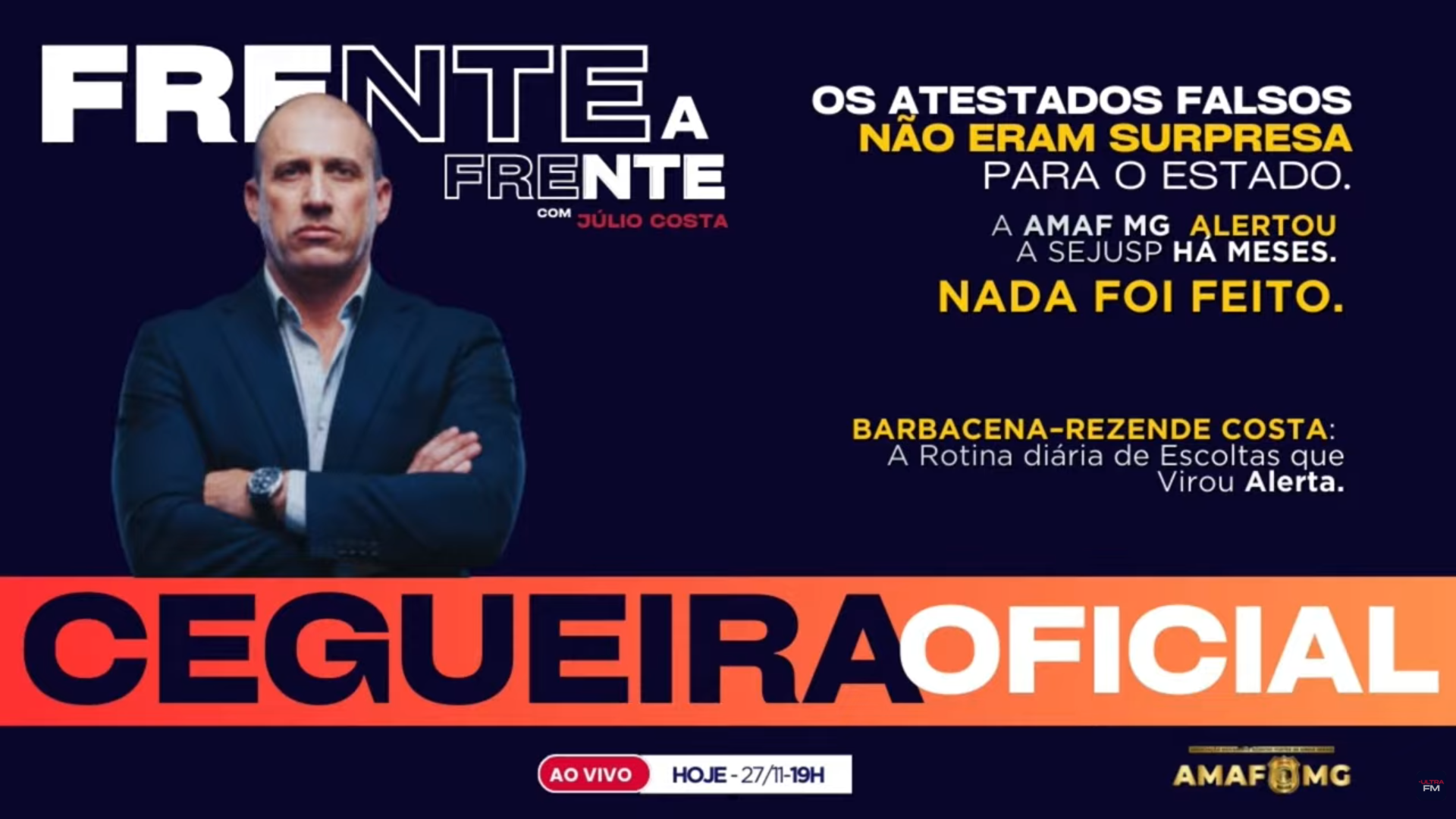 CEGUEIRA OFICIAL OS ATESTADOS FALSOS NÃO ERAM SURPRESA PARA O ESTADO. A AMAF MG ALERTOU A SEJUSP HÁ MESES NADA FOI FEITO. BARBACENA-REZENDE COSTA: A ROTINA DIÁRIA DE ESCOLTAS QUE VIROU ALERTA.