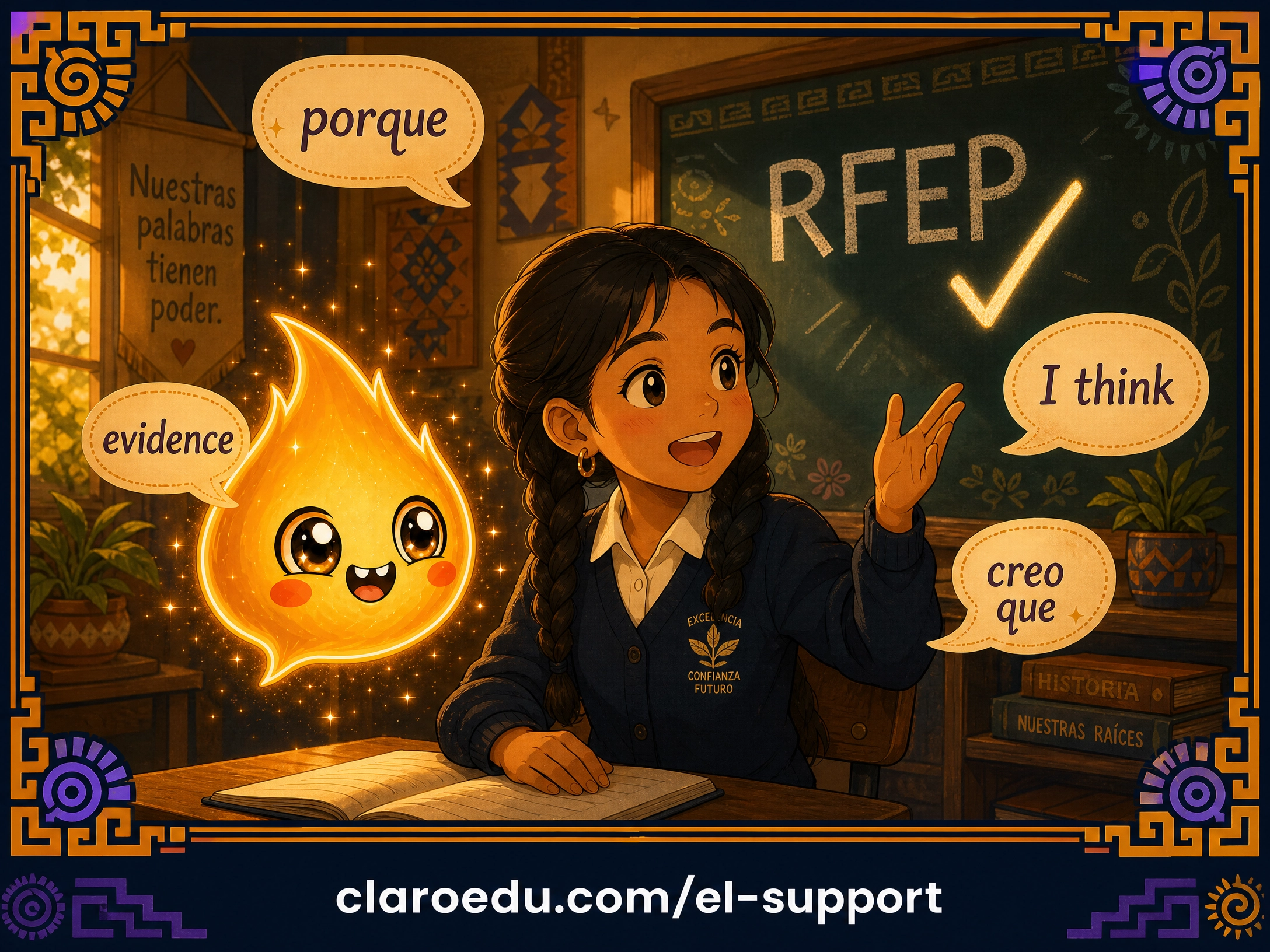 Chispa guiding a student through Socratic dialogue toward RFEP reclassification