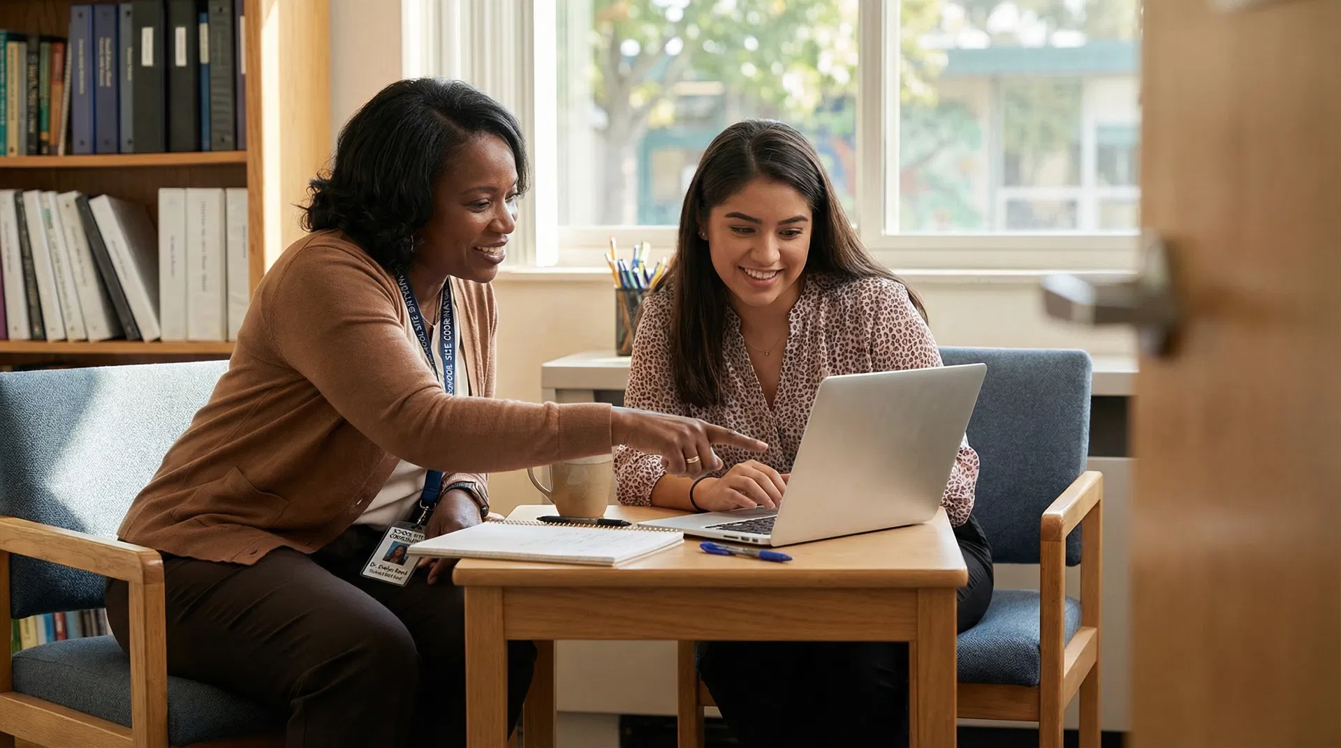 ELLI mentoring session between a site coordinator and emerging leader