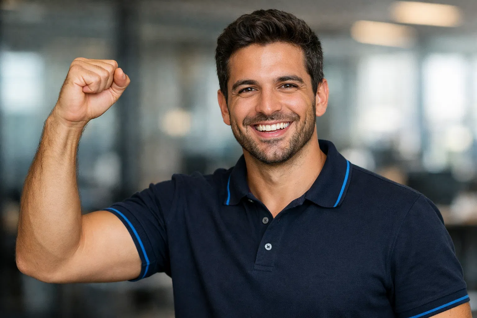 Empresário comemorando sucesso