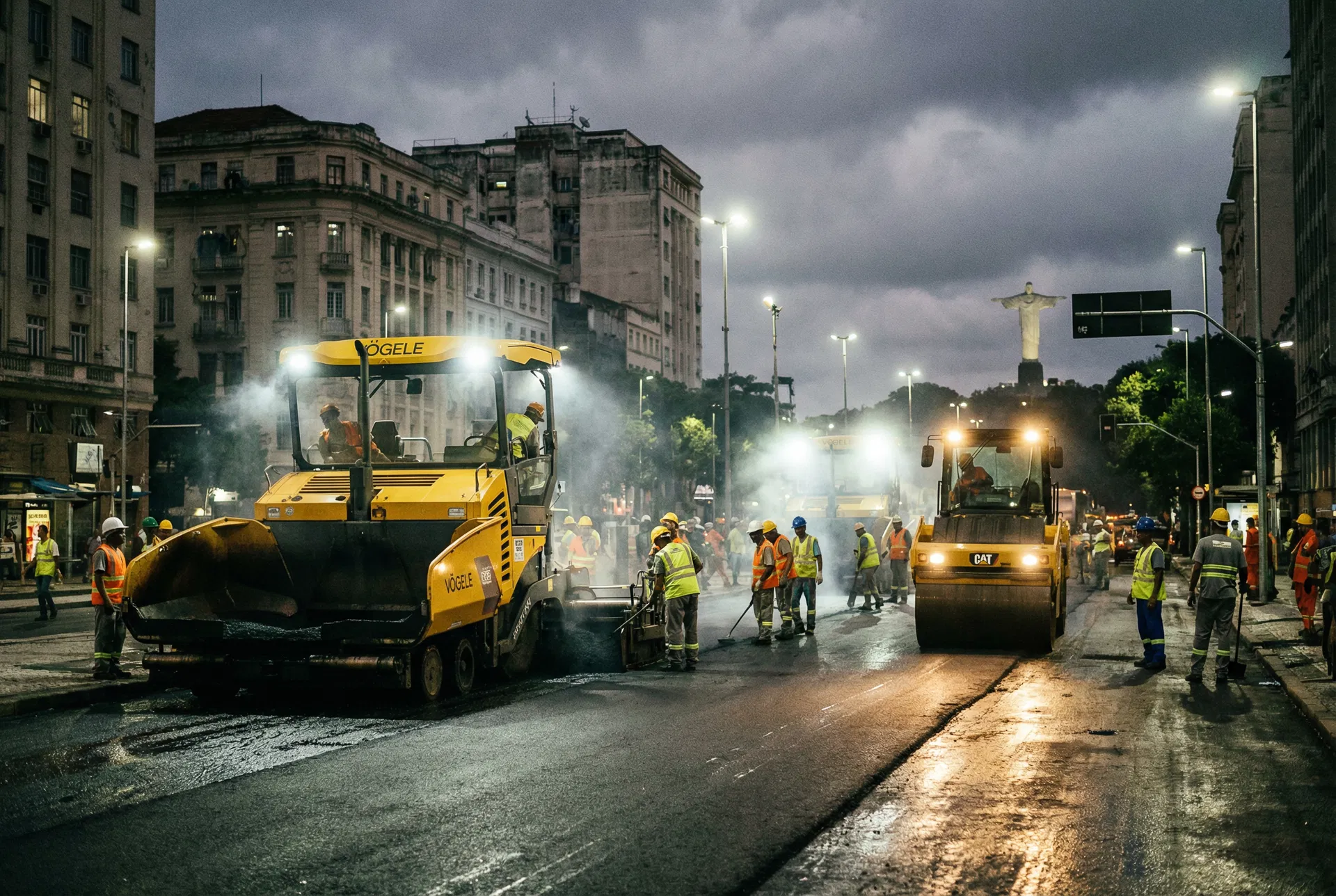 Pavimentação Urbana Noturna