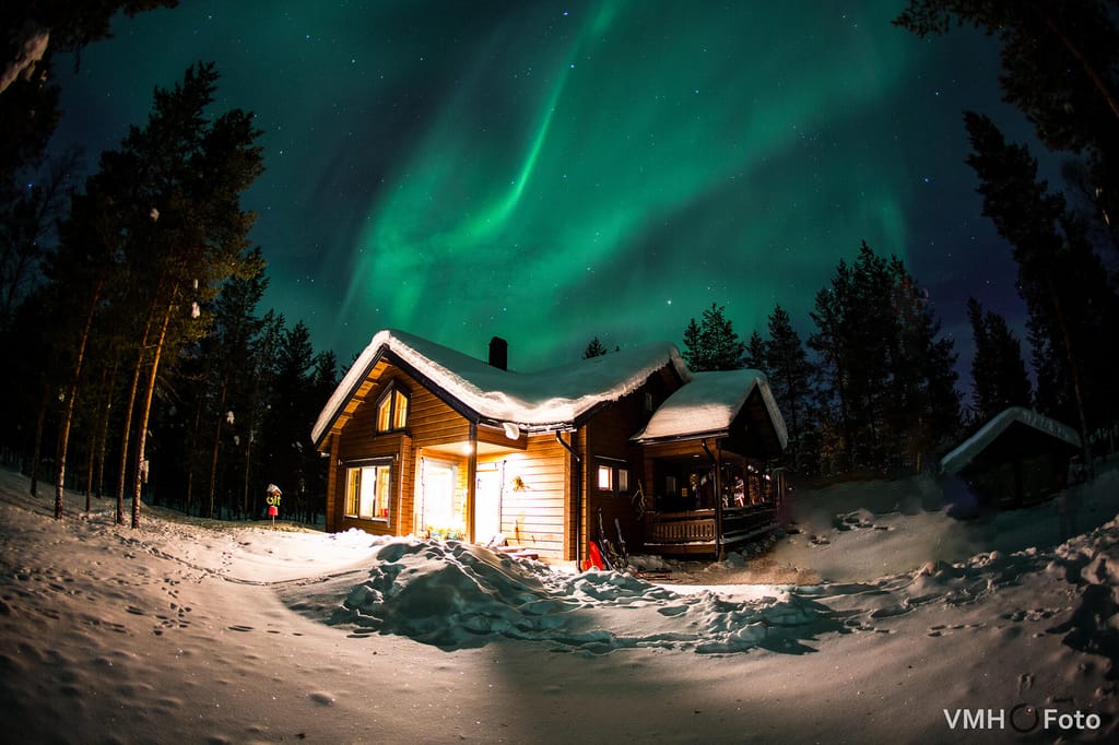 Upea huvila Ylläksen rinteiden läheltä