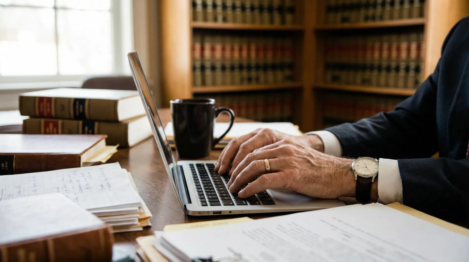 Attorney working at desk
