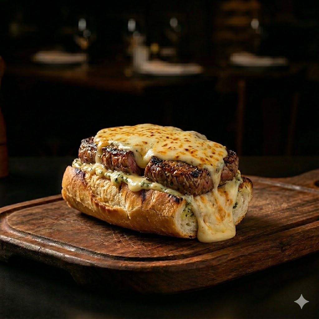 PÃO DE ALHO COM CONTRA FILÉ