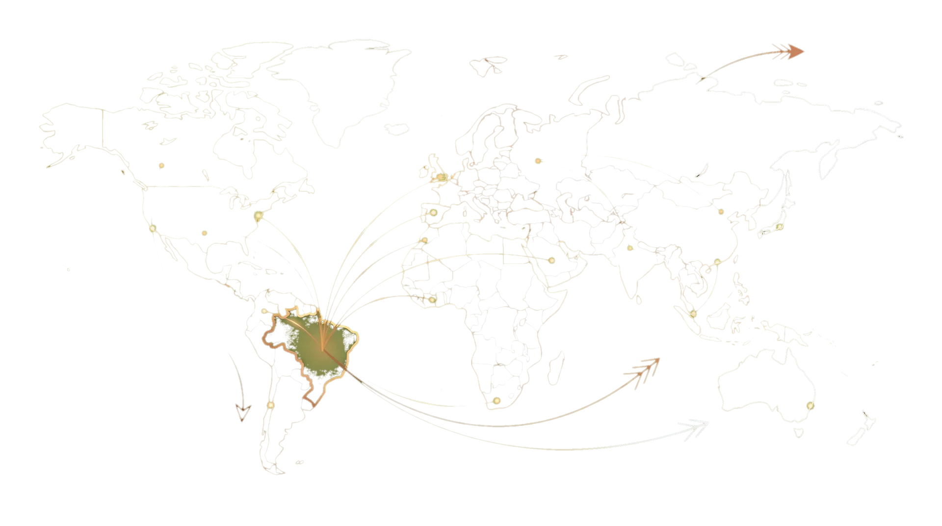 Mapa global abstrato representando rotas e conexões internacionais