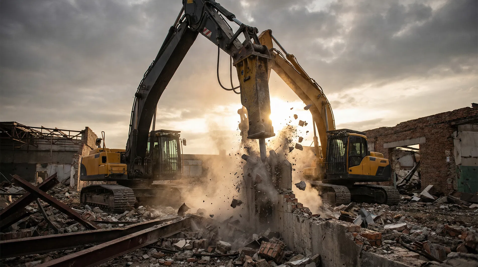 Excavator with hydraulic breaker