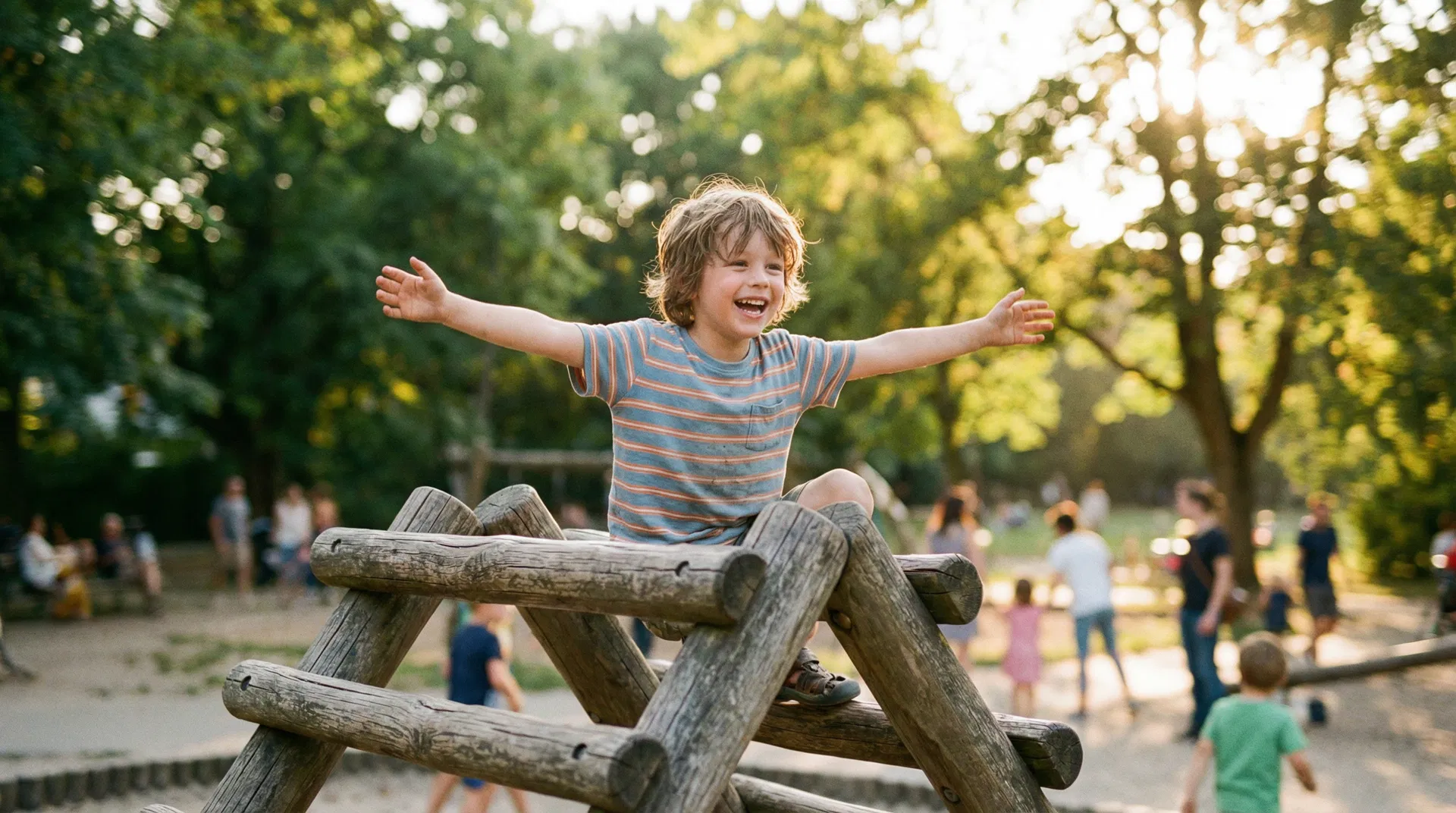 Kind spielt auf Spielplatz