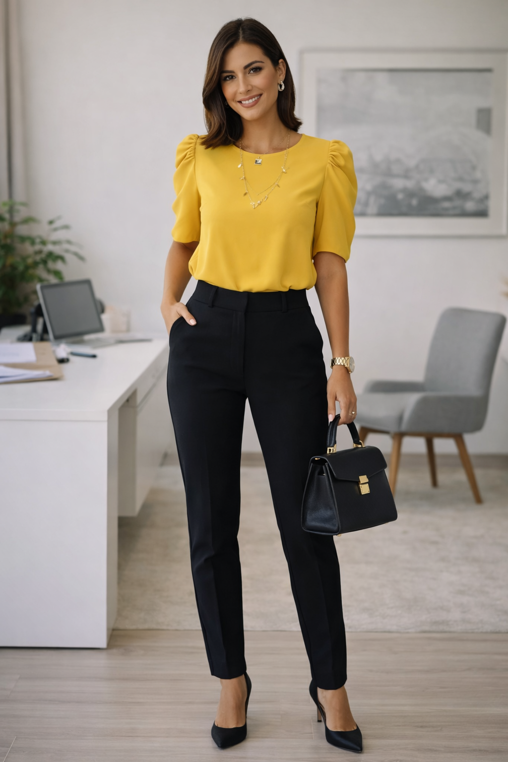 Blusa da Colmeia amarela