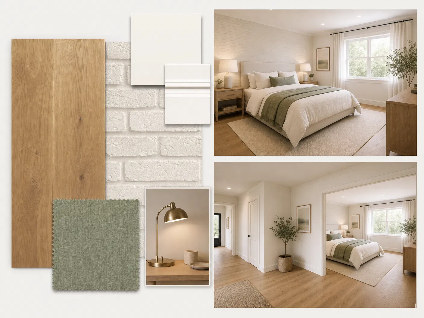 Warm residential material mood board